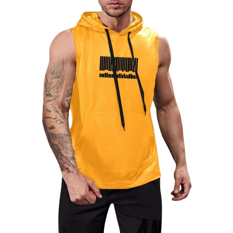 Graphic Drawstring Hooded Sweat Activated Sports Top