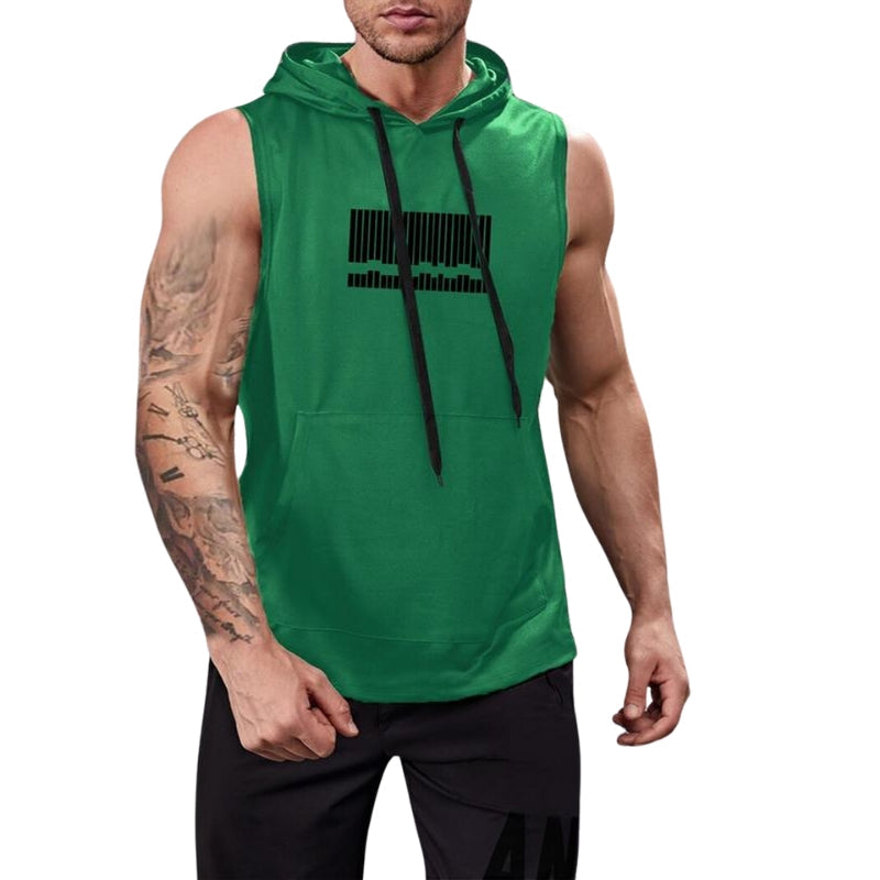 Graphic Drawstring Hooded Sweat Activated Sports Top