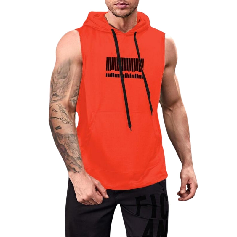 Graphic Drawstring Hooded Sweat Activated Sports Top