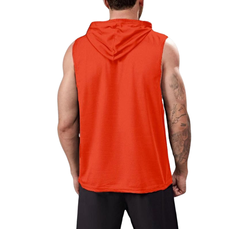 Graphic Drawstring Hooded Sweat Activated Sports Top