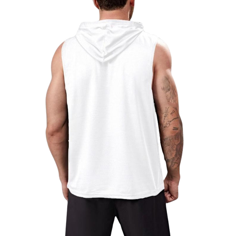 Graphic Drawstring Hooded Sweat Activated Sports Top